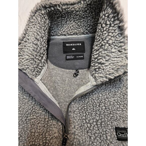 Quicksilver Men's Fleece Sherpa Grey 1/4 Zip Size Xl Jacket - Picture 7 of 8